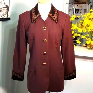ALBERT NIPON, 💯 % WOOL VINTAGE JACKET. Brown with beautiful buttons Size 8. Y2K